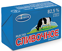 Масло сливочное ЭКОМИЛК 82,5% 450 г