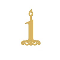 Топпер Цифра-свеча 1 10 см