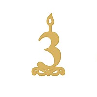 Топпер Цифра-свеча 3 10 см