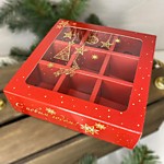 Коробка для 9 конфет 13,5*13,5*3,5 см