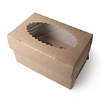 УЦЕНКА Коробка для капкейков ЭКО 2 КРАФТ (БЕЗ ВКЛАДЫША) ДЖС