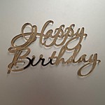 Топпер Миниатюра Happy Birthday 11*7 см Золото