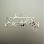 Топпер Миниатюра Happy Birthday 12*6 см Серебро