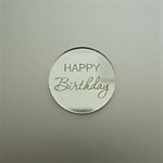 Бирка Happy Birthday 3,5*3,5 см Серебро