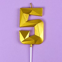 Свеча ГИГАНТ 9 см Цифра 5