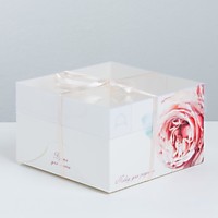 Коробка для 4 капкейков 16*16*10 см