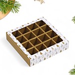 УЦЕНКА Коробка для 16 конфет 17,7*17,7*3,8 см