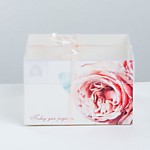 УЦЕНКА Коробка для 4 капкейков 16*16*10 см